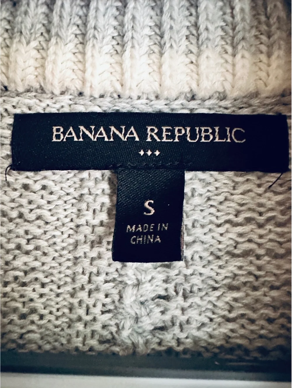 Classic Banana Republic Men's Shawl-Collar Cable-Knit Cardigan Sweater Size S